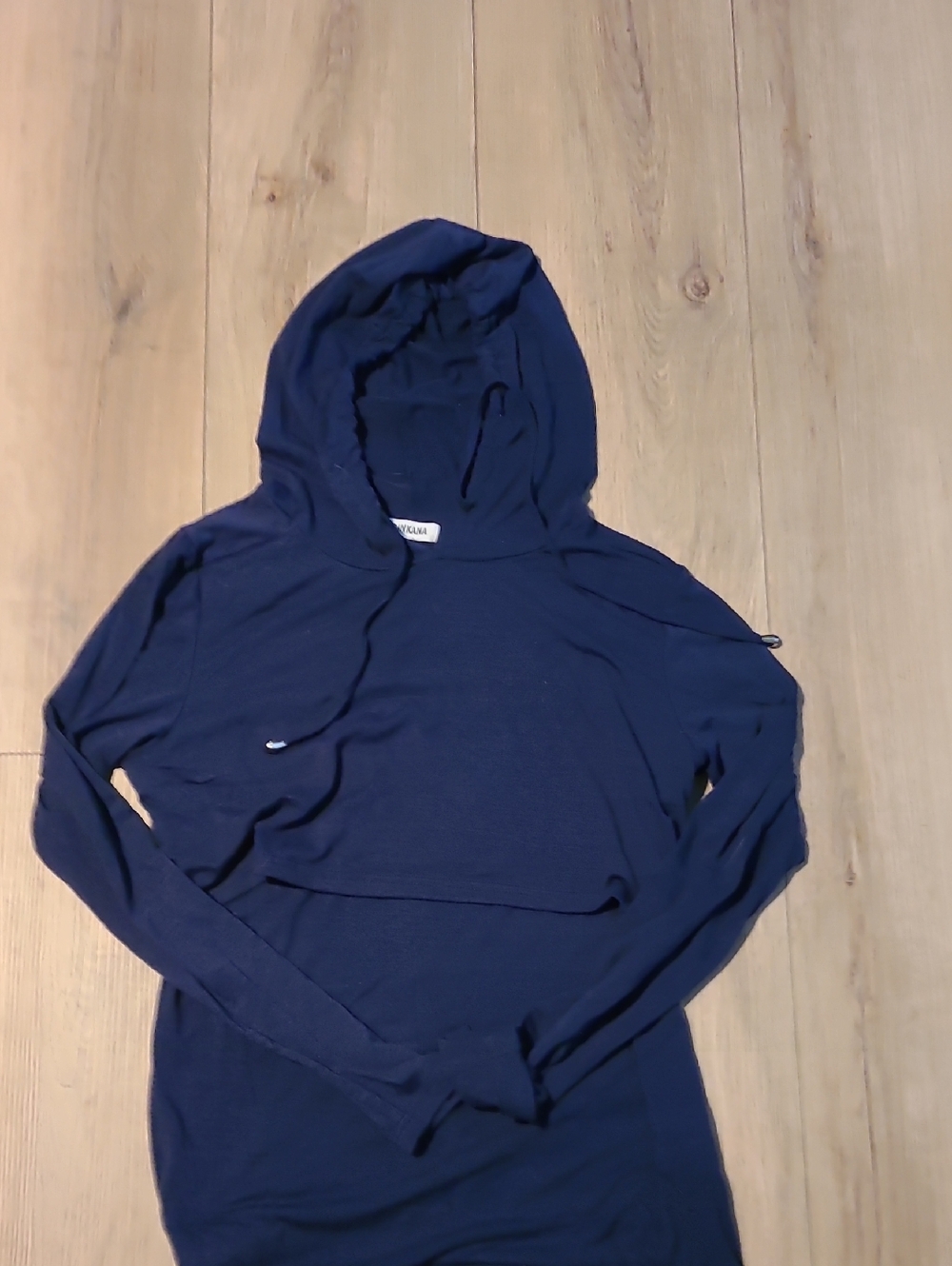 Navy Lightweight Nursing Hooded Top - Pullover Hoodie